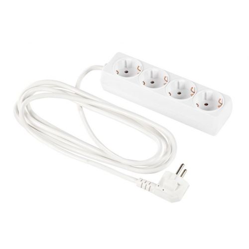 Przedłużacz listwa sieciowa zasilająca 4 gniazda 3x1mm2 biały 5mb ELCAN - 1[33].jpg